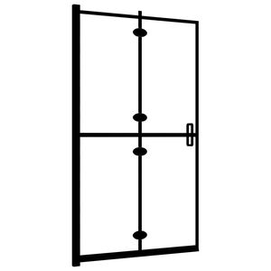 vidaXL Faltbare Duschkabine ESG Schwarz 80x140 cm
