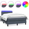 vidaXL Boxspringbett mit Matratze & LED Dunkelgrau 120x210 cm Samt