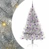 vidaXL K&uuml;nstlicher vorbeleuchteter Weihnachtsbaum Silber 180 cm PET