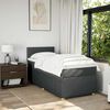 vidaXL Boxspringbett mit Matratze Dunkelgrau 90x200 cm Stoff