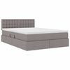 vidaXL Bett mit Stauraum und LED Taupe 140 x 190 cm Polyester