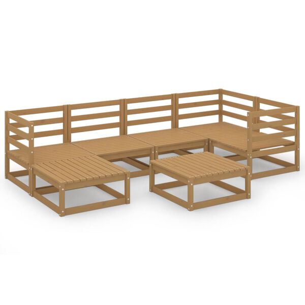 vidaXL 7-tlg. Garten-Lounge-Set Honigbraun Massivholz Kiefer