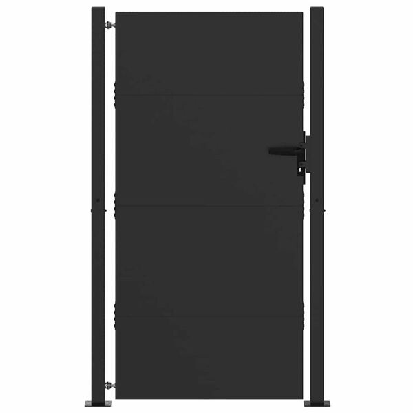 vidaXL Gartentor Schwarz 105 x 200 cm Pulverbeschichteter Stahl