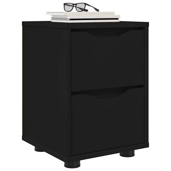 vidaXL Nachttische 2 pcs Schwarz 30,5 x 30 x 43 cm Holzwerkstoff