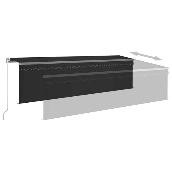 vidaXL Markise Manuell Einziehbar mit Rollo 5x3 m Anthrazit