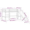 vidaXL Kinderhochbett mit Turm Wei&szlig; & Schwarz 80x200 cm Kiefernholz