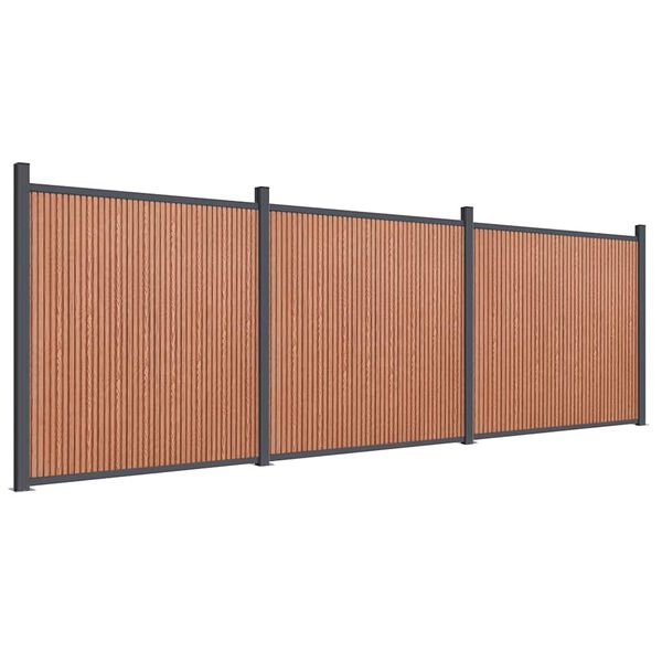 vidaXL Zaunelement Braun 526x186 cm WPC