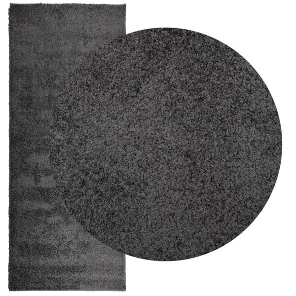 vidaXL Teppich Shaggy Hochflor Modern Anthrazit 80x200 cm