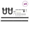 vidaXL Schiebet&uuml;rbeschlag-Set 400 cm Stahl Schwarz