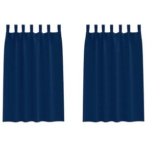 vidaXL Verdunkelungs-Vorh&auml;nge mit Ringen 2 stk. Dunkelblau Polyester