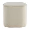 Venture Home Hocker Piff 44x44x41 cm Samt Wei&szlig;