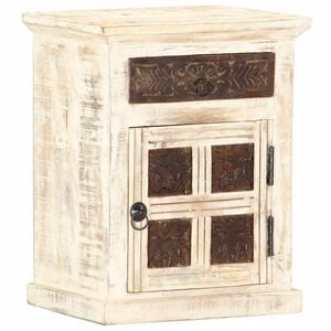 vidaXL Nachttisch Wei&szlig; 40&times;30&times;50 cm Mango Massivholz