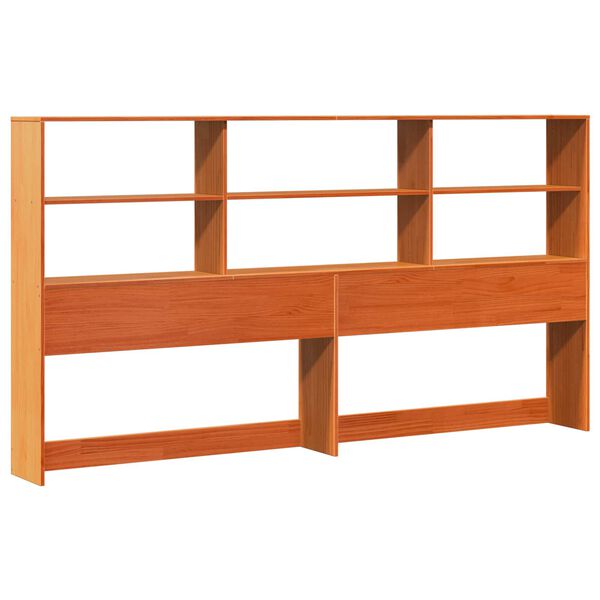 vidaXL Bettgestell mit Aufbewahrungskopfteil 2 pcs Wachsbraun