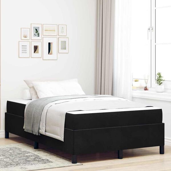 vidaXL Bettrahmen mit Matratze Schwarz 120 x 200 cm Stoff