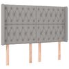 vidaXL Boxspringbett mit Matratze & LED Hellgrau 140x200 cm Stoff