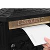 vidaXL Wandmontierter Briefkasten mit T&uuml;r Schwarz 40,5 x 16 x 45 cm