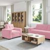 vidaXL Sofa 3 pcs Rosa Leinenmischgewebe