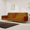 vidaXL Schlafsofa 2-Sitzer mit 2 Kissen Braun Samt