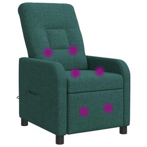 vidaXL Massage Relaxsessel Dunkelgr&uuml;n Stoff