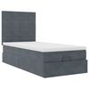 vidaXL Ottoman-Bett mit Matratzen Dunkelgrau 100x200 cm Samt