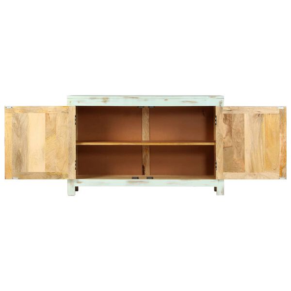 vidaXL Sideboard Hellblau 110x35x70 cm Massivholz Mango