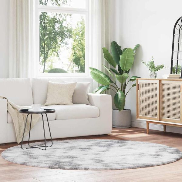 vidaXL Teppich Shaggy Hochflor NAVARRA Silbergrau 200x200 cm Polyester