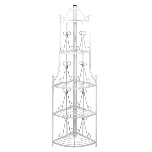 Pflanzentreppe Blumenregal Standregal Eckregal Blumentreppe Stahl wei&szlig;