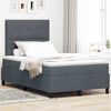 vidaXL LED Boxspringbett mit Matratze Dunkelgrau 120 x 190 cm Stoff