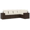 vidaXL 5-tlg. Garten-Sofagarnitur mit Kissen Braun Poly Rattan