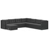 vidaXL 8-tlg. Garten-Lounge-Set mit Kissen Schwarz Poly Rattan
