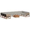 vidaXL Outdoor-Sofagarnitur mit Kissen 11 pcs Nat&uuml;rlich und Hellgrau