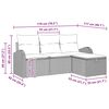 vidaXL Sofa Set mit Kissen 4 pcs Beige und Hellgrau Poly-Rattan