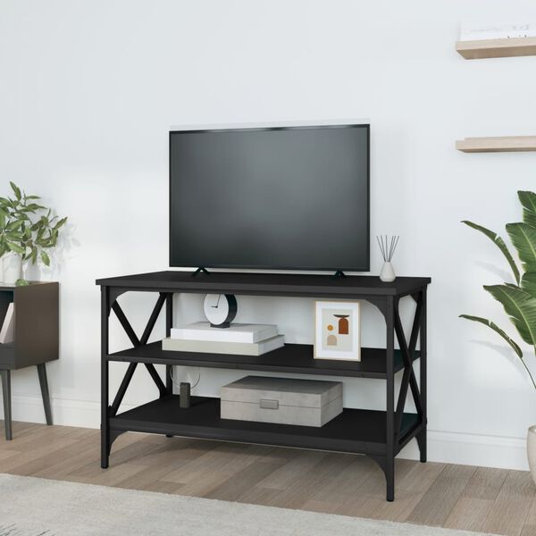 vidaXL TV-Schrank Schwarz 80x40x50 cm Holzwerkstoff