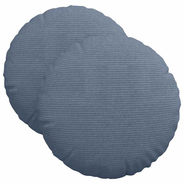 vidaXL Sitzkissen 2 pcs Blau &Oslash; 40 cm Cordstoff
