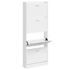 vidaXL Schuhschrank Hochglanz-Wei&szlig; 59x17x150 cm Holzwerkstoff