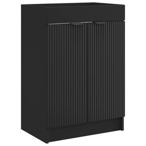 vidaXL Unter dem Waschbecken Badschrank Schwarz 56 x 37,5 x 81 cm