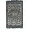vidaXL Kelim-Teppich Baumwolle 120x180 cm mit Muster Grau