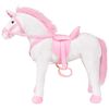 vidaXL Pl&uuml;schtier Einhorn Stehend Pl&uuml;sch Wei&szlig; und Rosa XXL