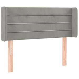 vidaXL Kopfteil mit Ohren Hellgrau 83x16x78/88 cm Samt