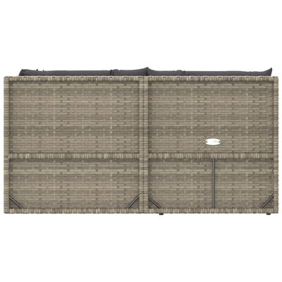 vidaXL 4-tlg. Garten-Lounge-Set mit Kissen Grau Poly Rattan