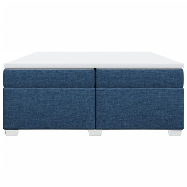 vidaXL Boxspringbett mit Matratze Blau 200x200 cm Stoff