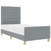 vidaXL Bettgestell mit Kopfteil Hellgrau 90 x 190 cm Stoff