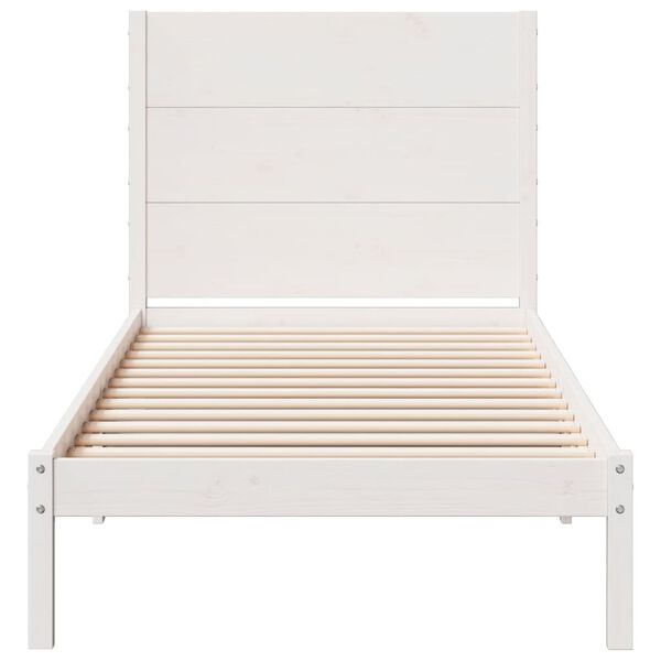 vidaXL Massivholzbett Extra Lang ohne Matratze Wei&szlig; 100x220 cm