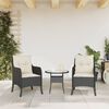 vidaXL Gartenst&uuml;hle mit Kissen 2 Stk. Schwarz Poly Rattan