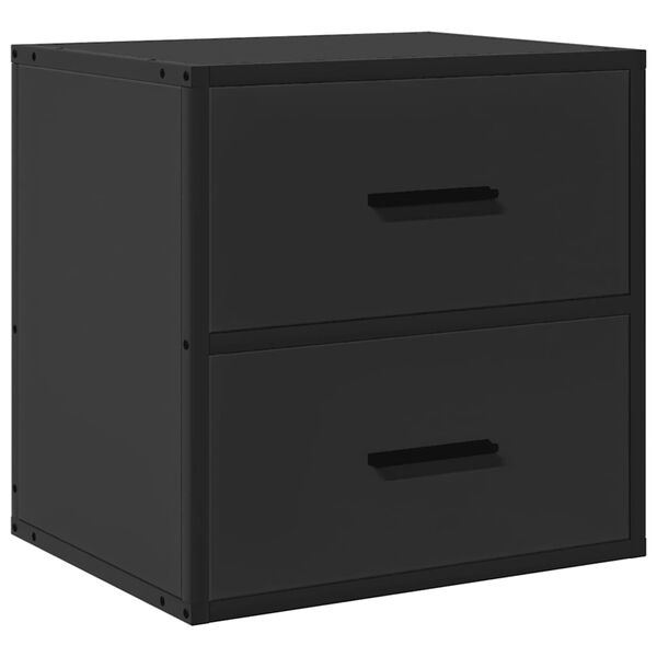 vidaXL Wand-Nachttisch Schwarz 40x31x39,5 cm