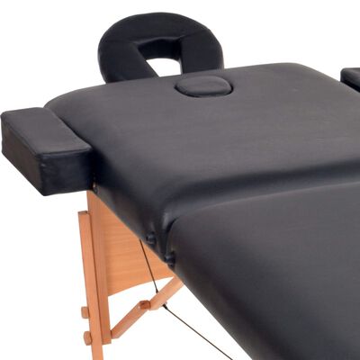 vidaXL Massageliege 2-Zonen Klappbar 10 cm Sitz Schwarz