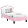 vidaXL Kinderbettgestell mit Kopfteil mit Kopfteil Rosa 70 x 140 cm PU