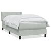 vidaXL Boxspringbett mit Matratze Hellgrau 80x220 cm Samt