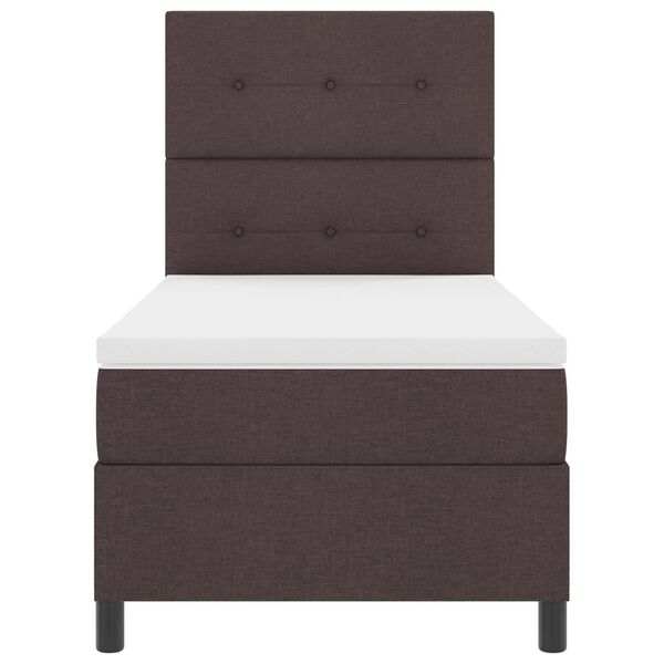vidaXL Boxspringbett mit Matratze Dunkelbraun 90 x 190 cm Stoff