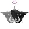 vidaXL Rollen 2 pcs Schwarz M6 x 37 mm Eisen und Nylon
